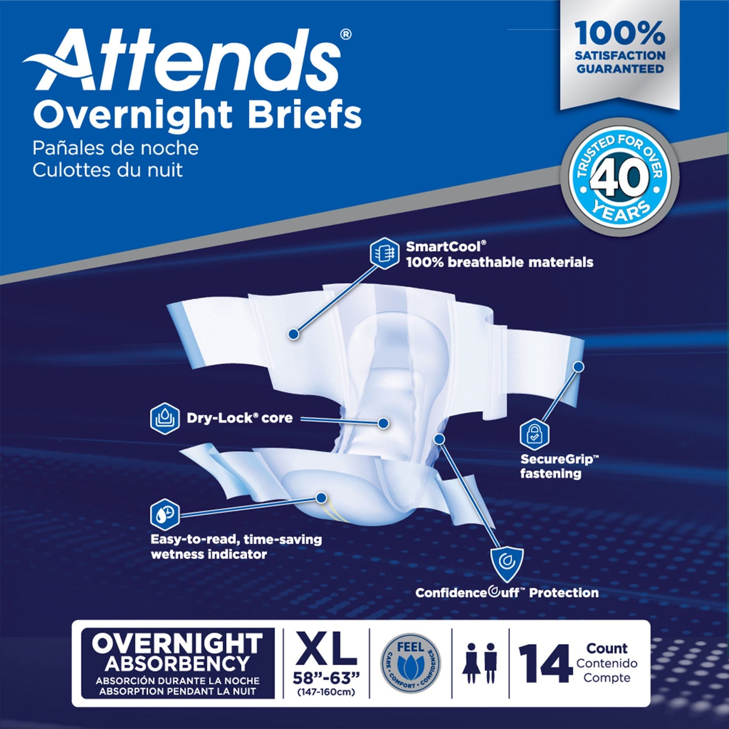 BRIEF, EXTENDED WEAR XLG (14/BG 4BG/CS)