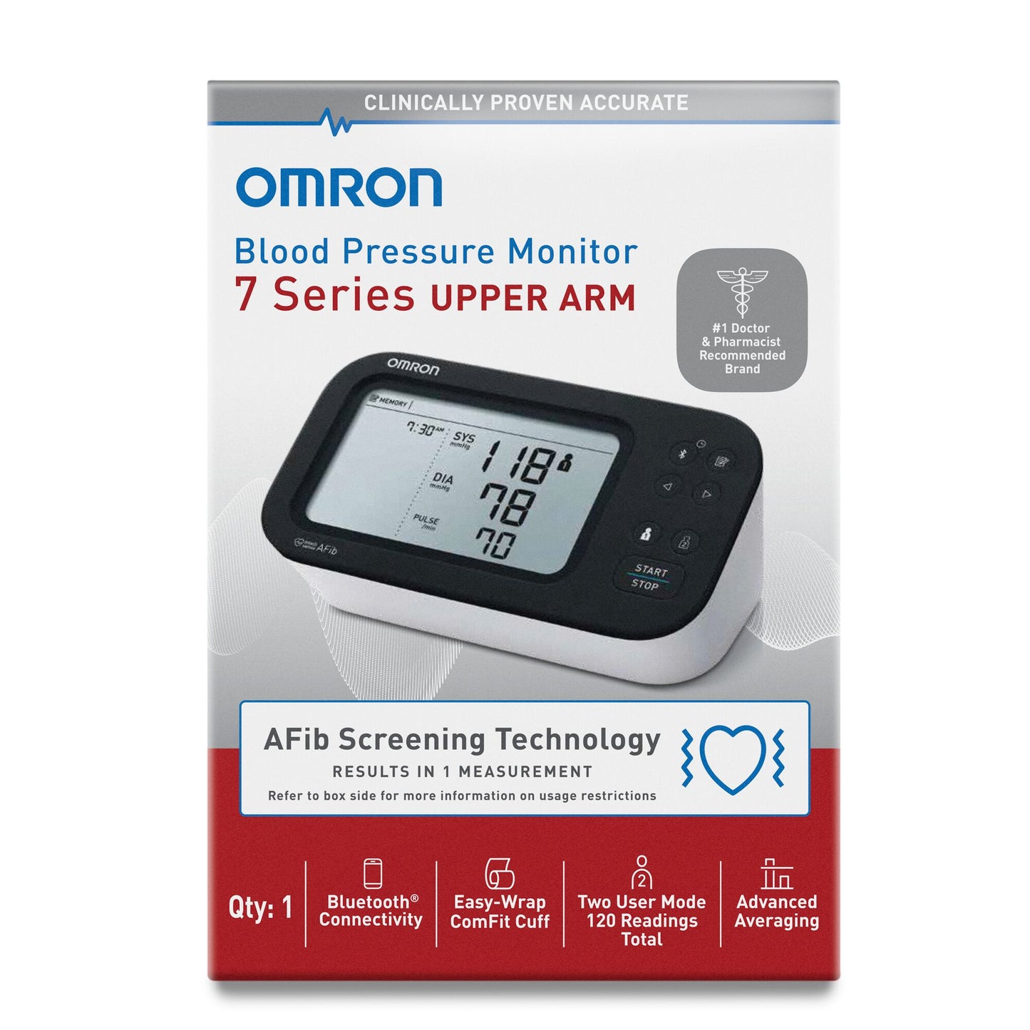 MONITOR, BP OMRON 7 SERIES UPPER ARM W/EASY WRAP (10/CS)