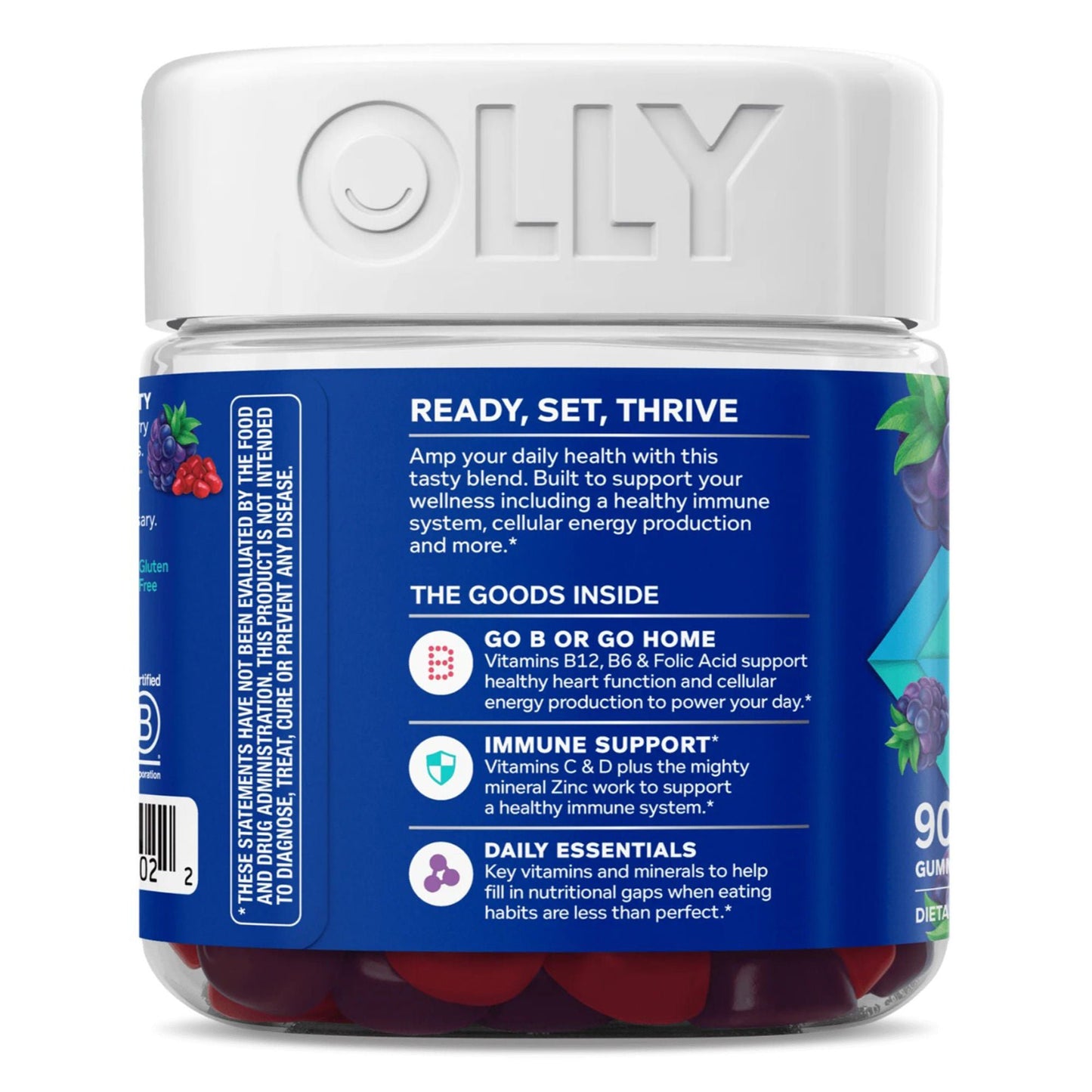 OLLY, GUMMY MENS MULTI BLK BERRY (90/BT)