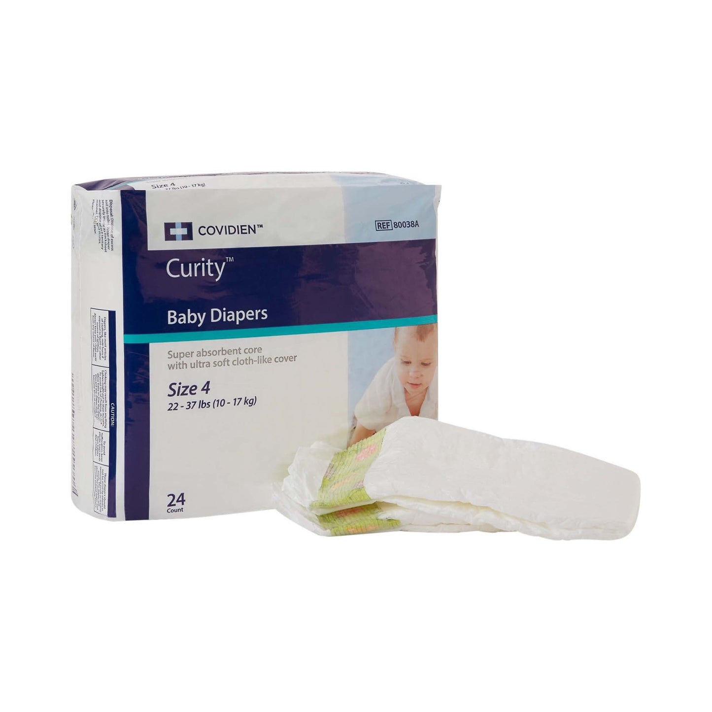 DIAPER, CURITY BABY SZ4 22-35LB (24/BG 8BG/CS) KENICO