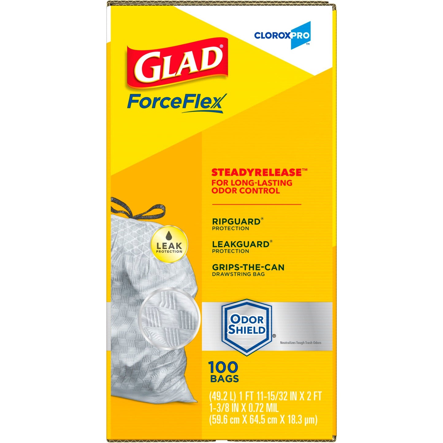LINER, TRASH GLAD DRWSTRNG FORCEFLEX TALL KITCHEN 13 GSALFLD