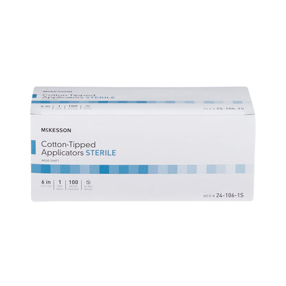 APPLICATOR, COTTON TIPPED STR 6" (1PK 100PK/BX 10BX/CS)