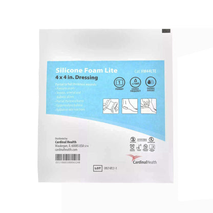 DRESSING, SIL N/BORDER LITE FMADH STR 4"X4" (10/BX)