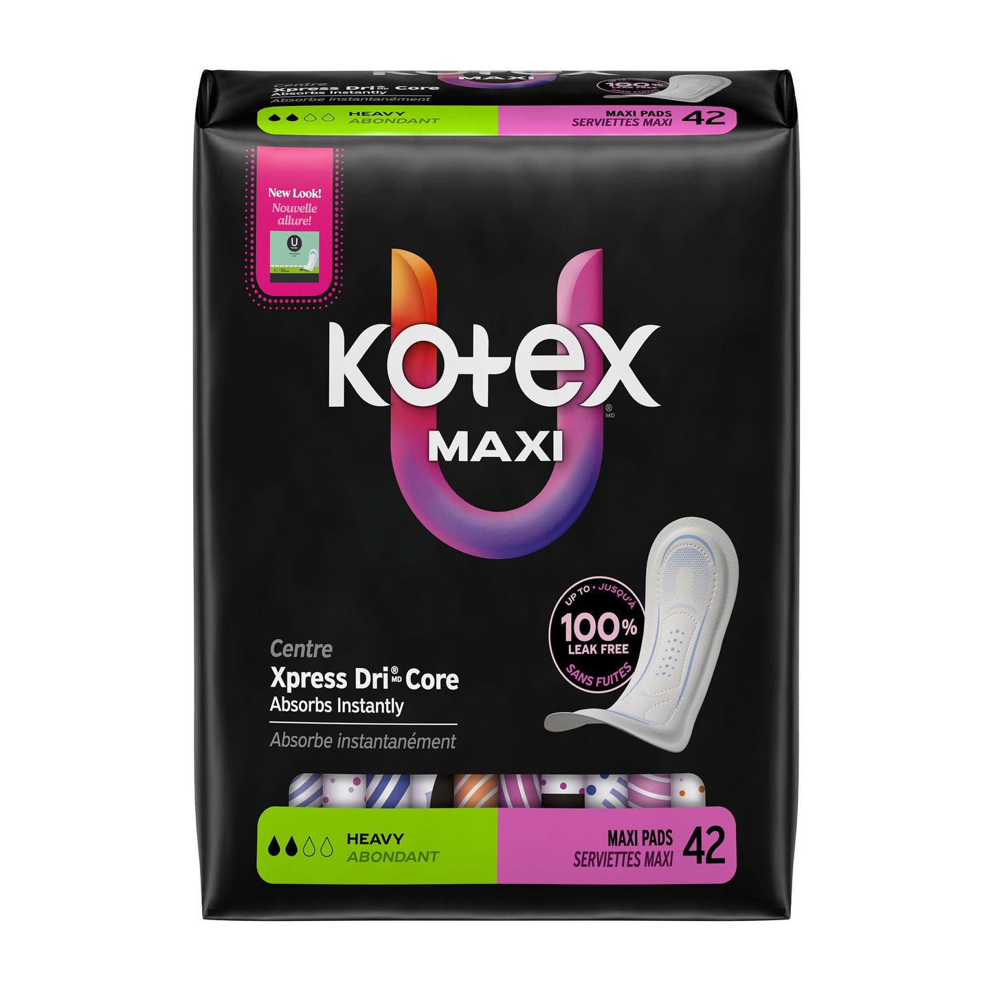 PAD, KOTEX PREM MAXI HVY CORE (42/PK 3PK/CS)