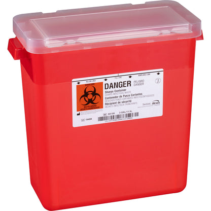 CONTAINER, SHARPS RED 3GL OPN LID (12/CS)