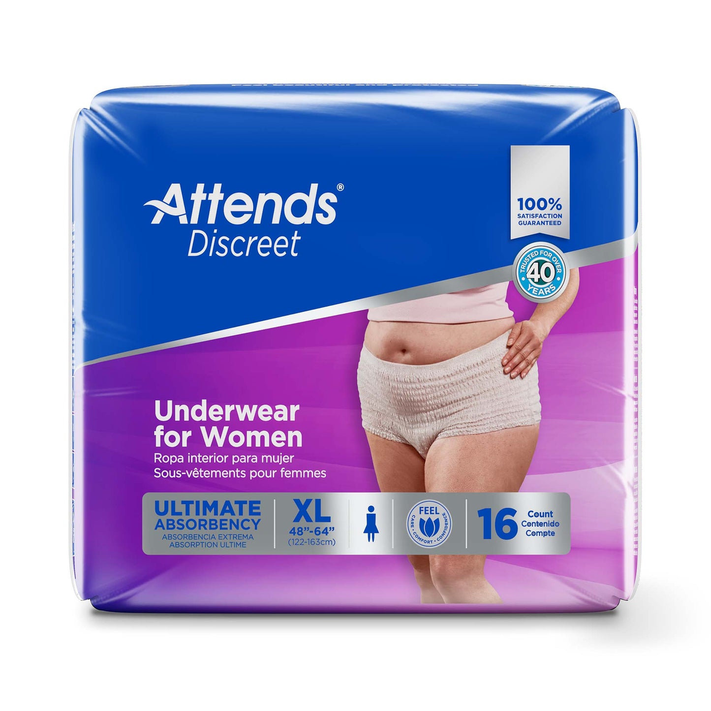 UNDERWEAR, DISCREET ATTENDS FML XLG (16/BG 4BG/CS)