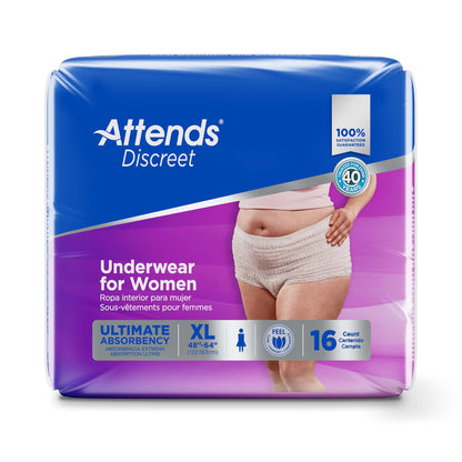 UNDERWEAR, DISCREET ATTENDS FML XLG (16/BG 4BG/CS)