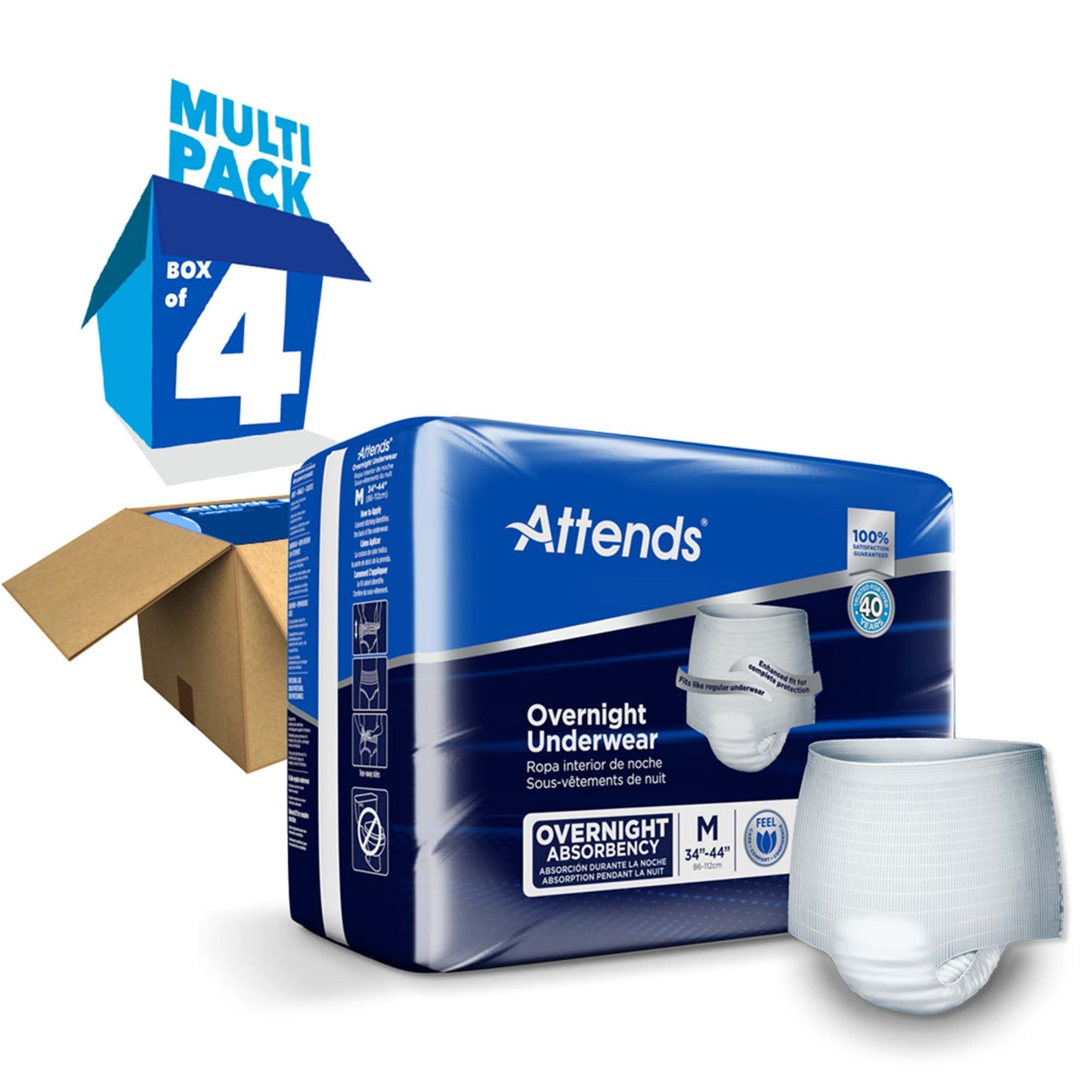 UNDERWEAR, INCONT OVERNIGHT SUPER+ MED (16/BG 4BG/CS)