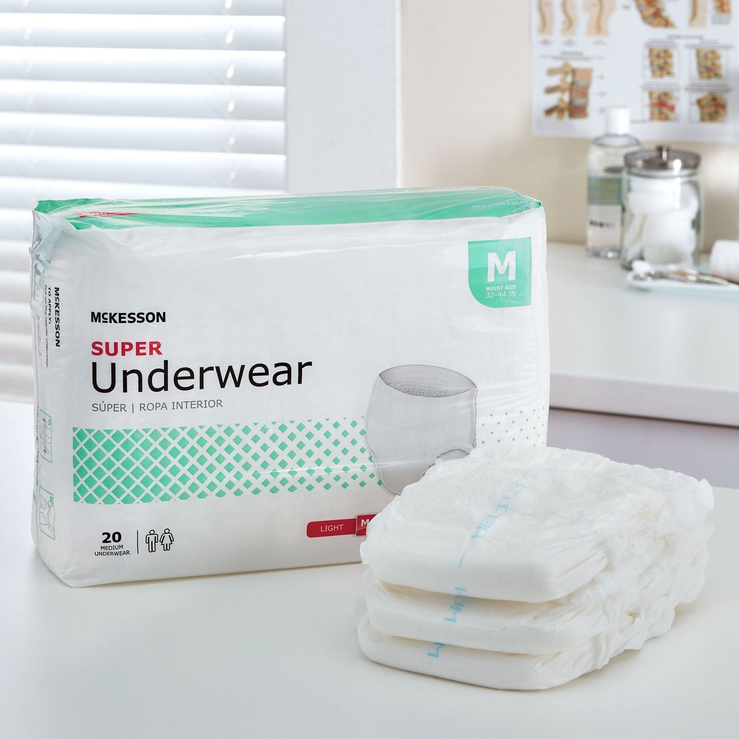 UNDERWEAR, SUPER MED 32-44 (20EA/BG 4BG/CS)