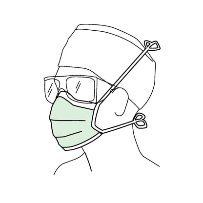 Halyard Surgical Mask, Anti-Fog Adhesive Film, Tie Closure, One Size Fits Most