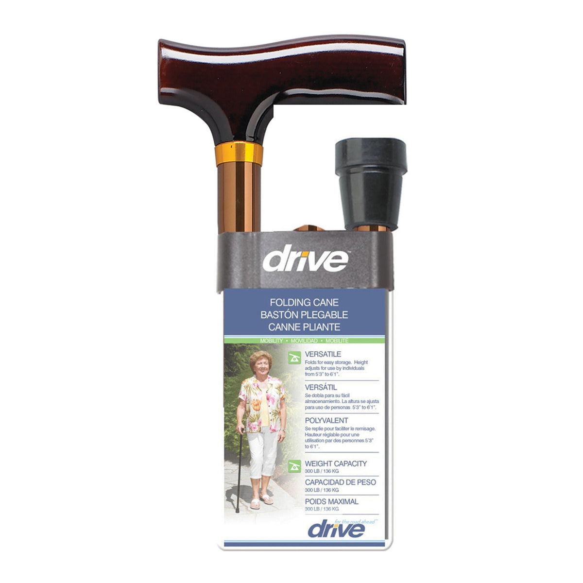 CANE, FOLDING ALUM BRONZE 33"-37" (12/CS)