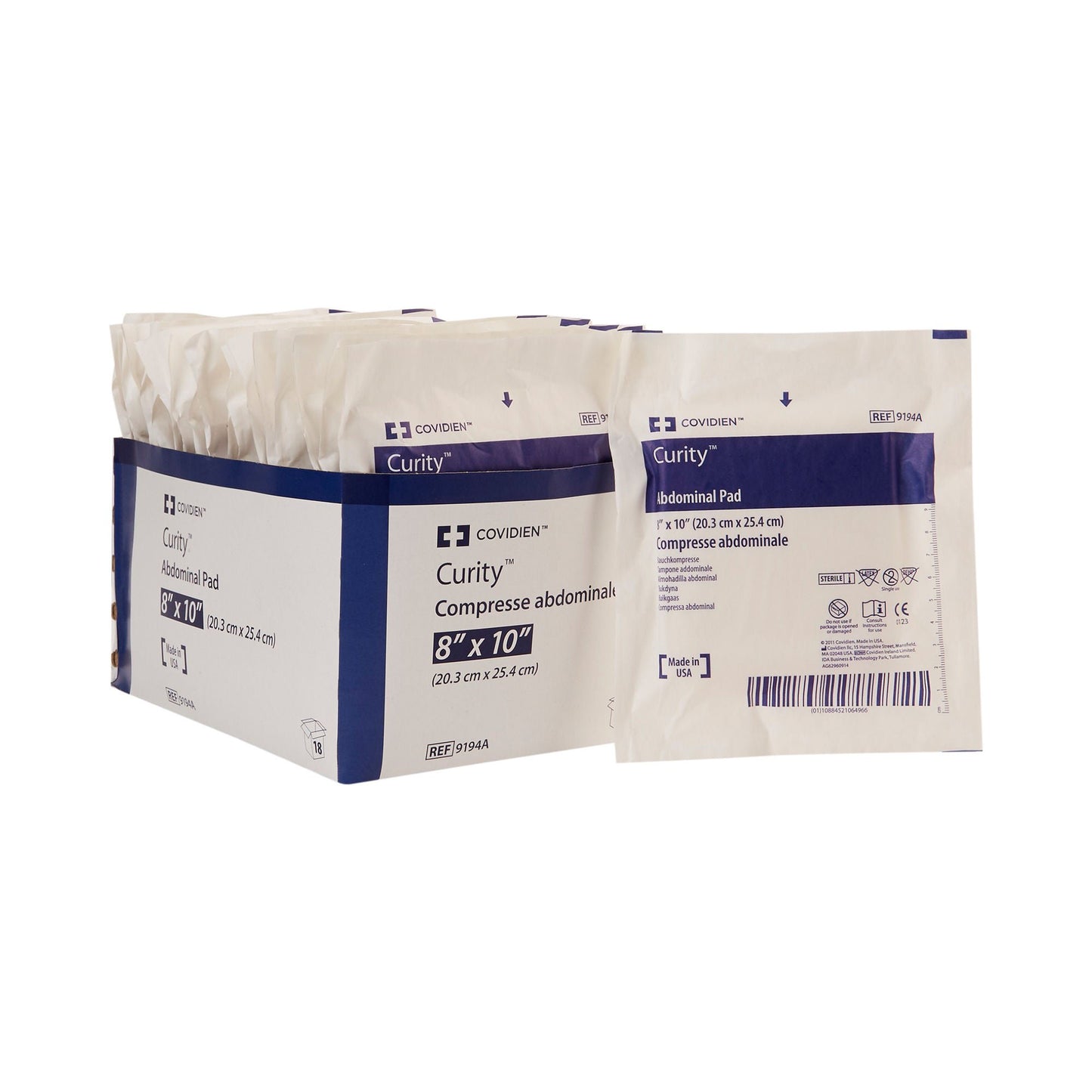 PAD, ABDN CURITY 8"X10" (18/TR12TR/CS) KENDAL