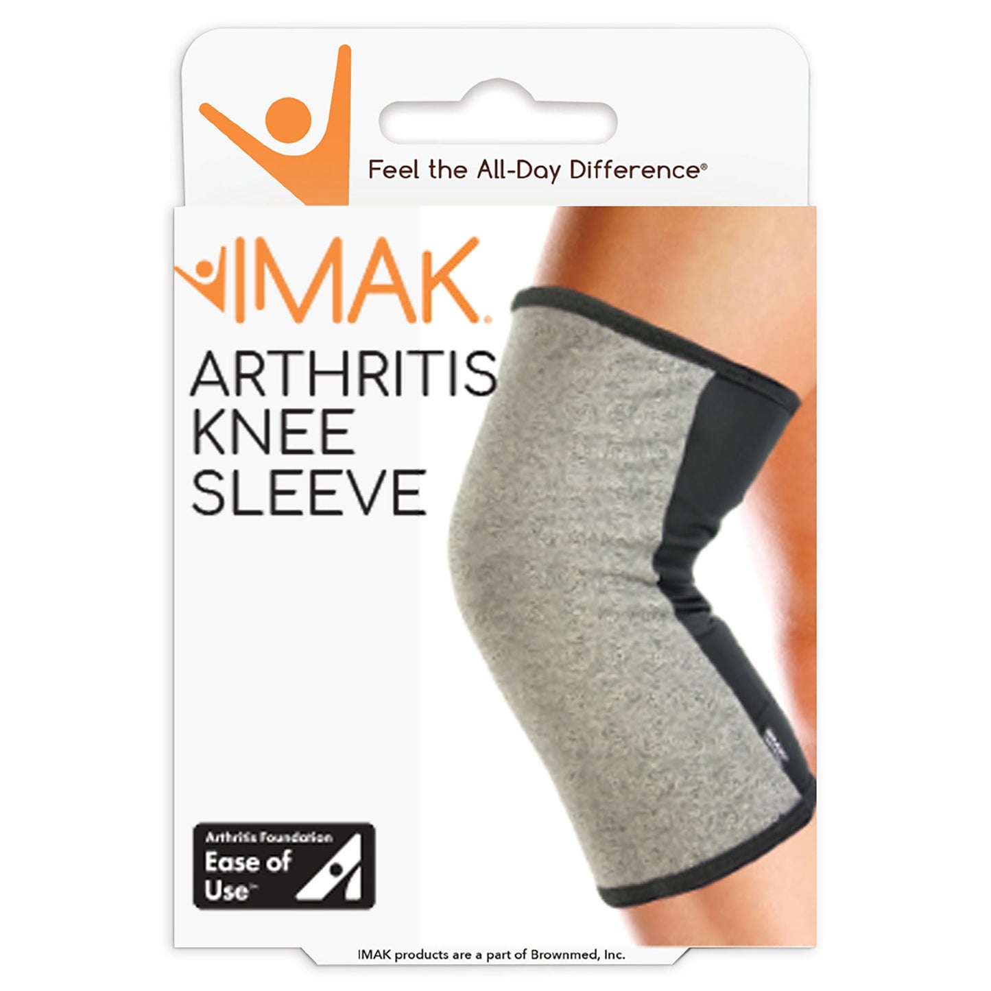 KNEE SLEEVE, COMPRESSION IMAK ARTHRITIS SOFT BLK/GRY LG