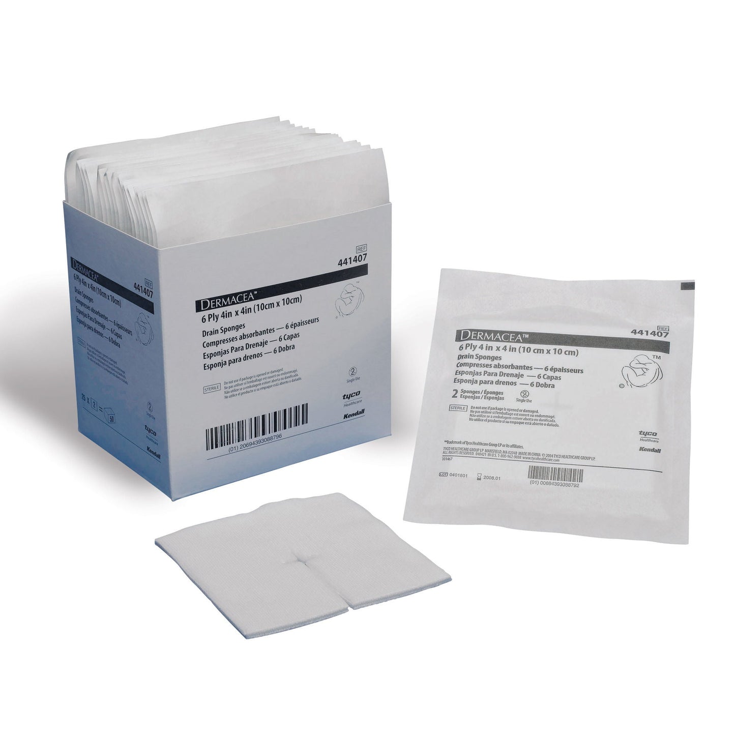 SPONGE, IV DRAIN 4"X4" STR (25/BX 12BX/CS) KENDAL