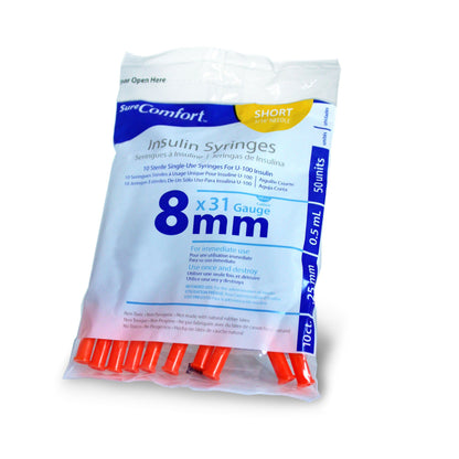 SYRINGE, INSULIN SURECOMFORT .5ML 31GX5/16" (5BX/CS)