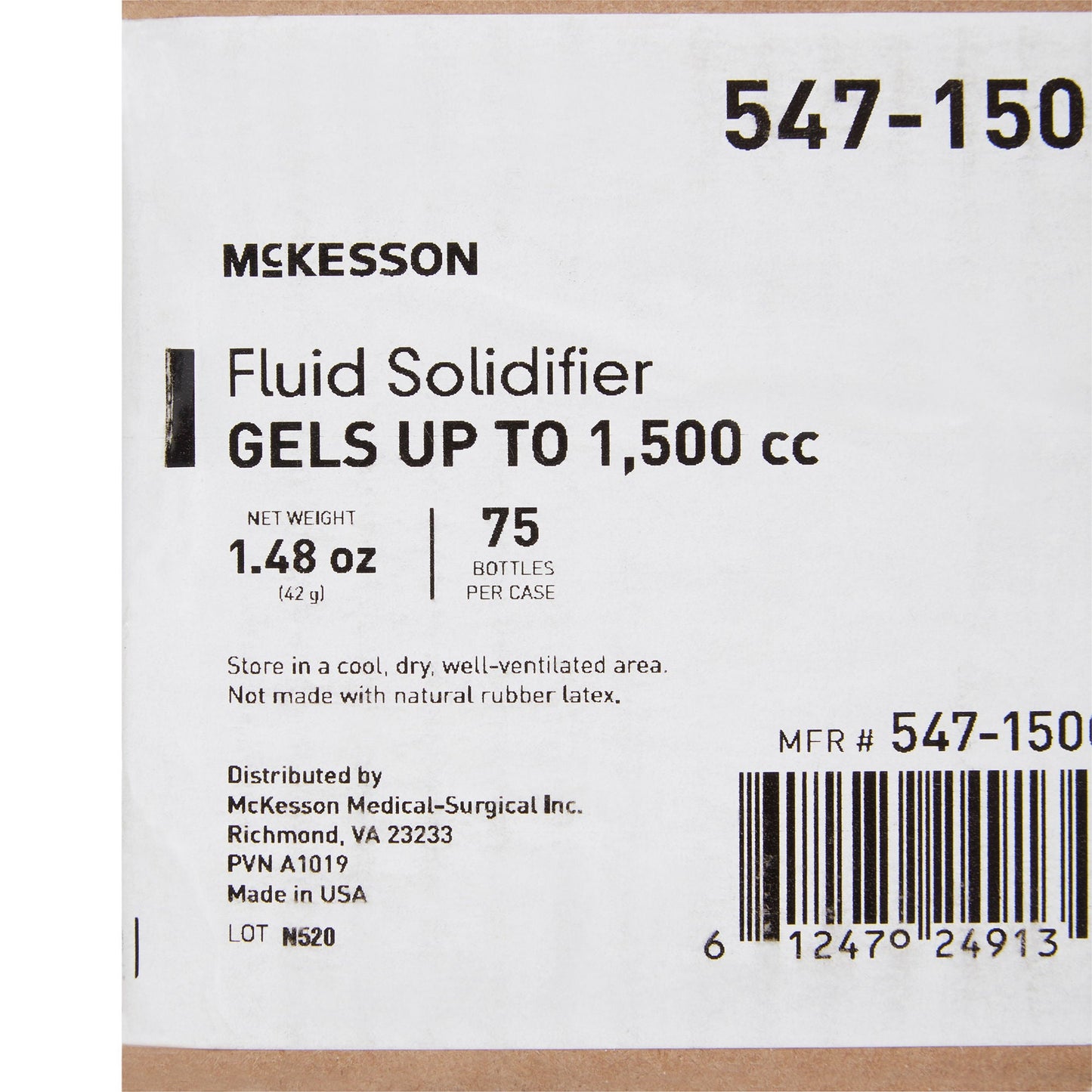 SOLIDIFIER, FLUID W/SCREW CAP BOTTLE 1500CC (75/CS)