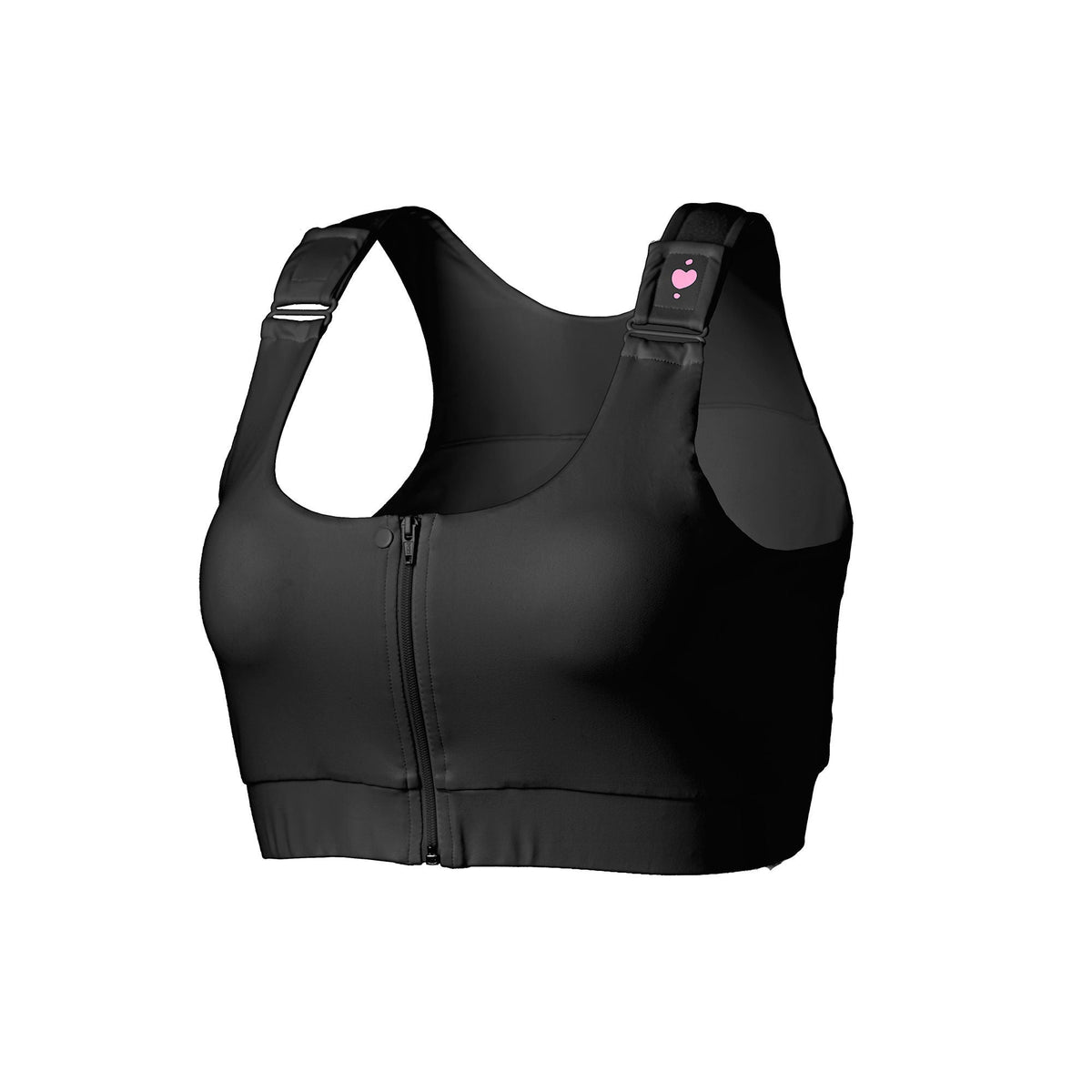 BRA, PST-OP SHIRL W/DBL ZIP FRNT CLSR STRAP BLK QUEEN (36/CS