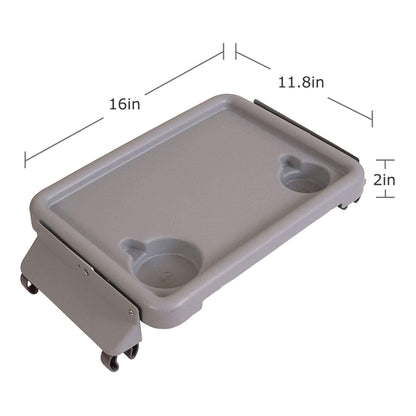 TRAY, WALKER DMI FOLDING W/CUPHOLDERS GRY