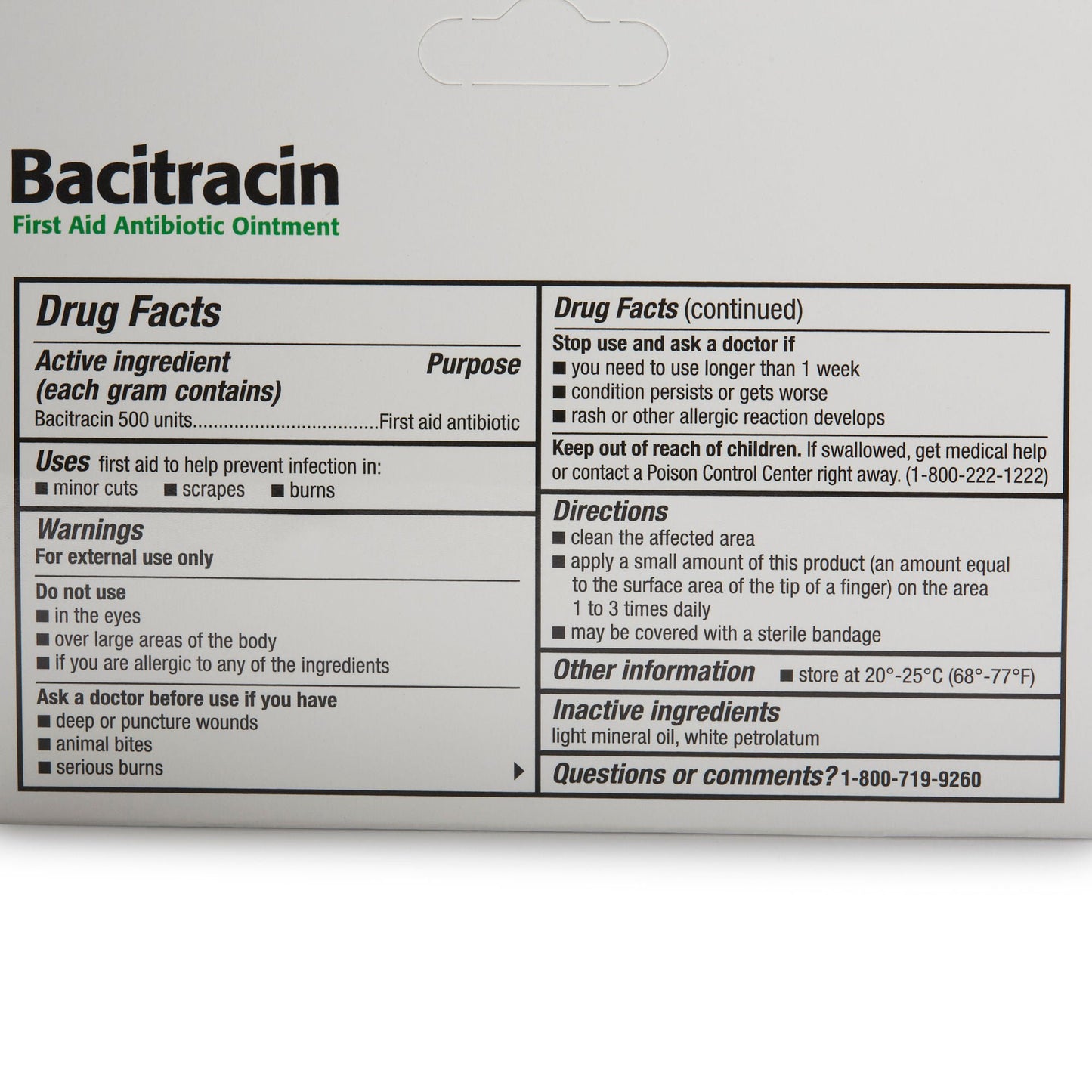 BACITRACIN, OINT 500U/GM 0.5OZ