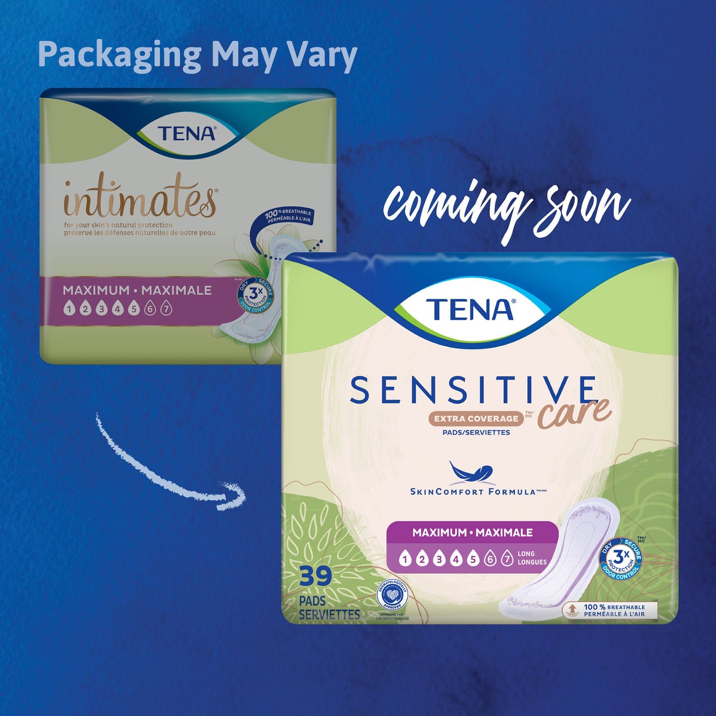 PAD, INCONT TENA SENSITIVE CARE MAXIMUM REG (56/BG 3BG/CS)