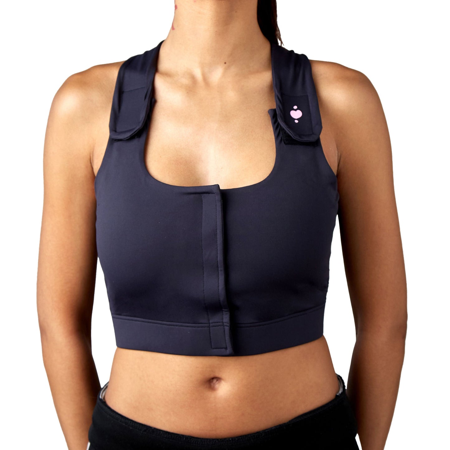 BRA, PST-OP SERENA W/PCKT PUFFADJ STRAP BLK MED (36/CS)