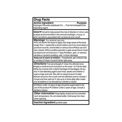 HYDROGEN PEROXIDE, 3% 4OZ (24/CS)