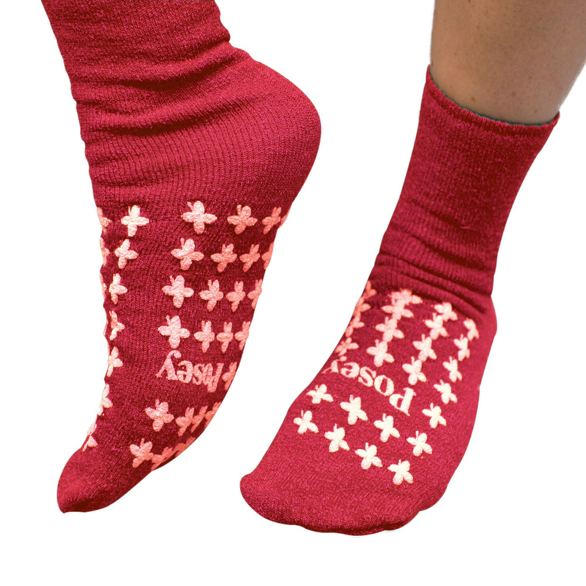 SOCKS, NONSKID LG RED POSEY
