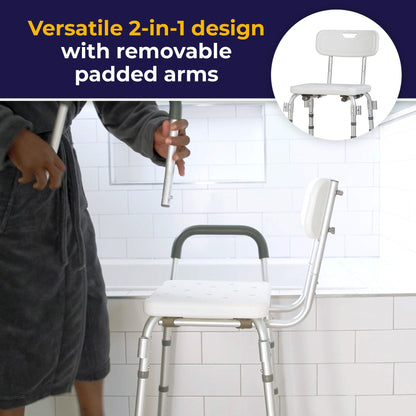 CHAIR, BATH W/BACK PADDED ARM