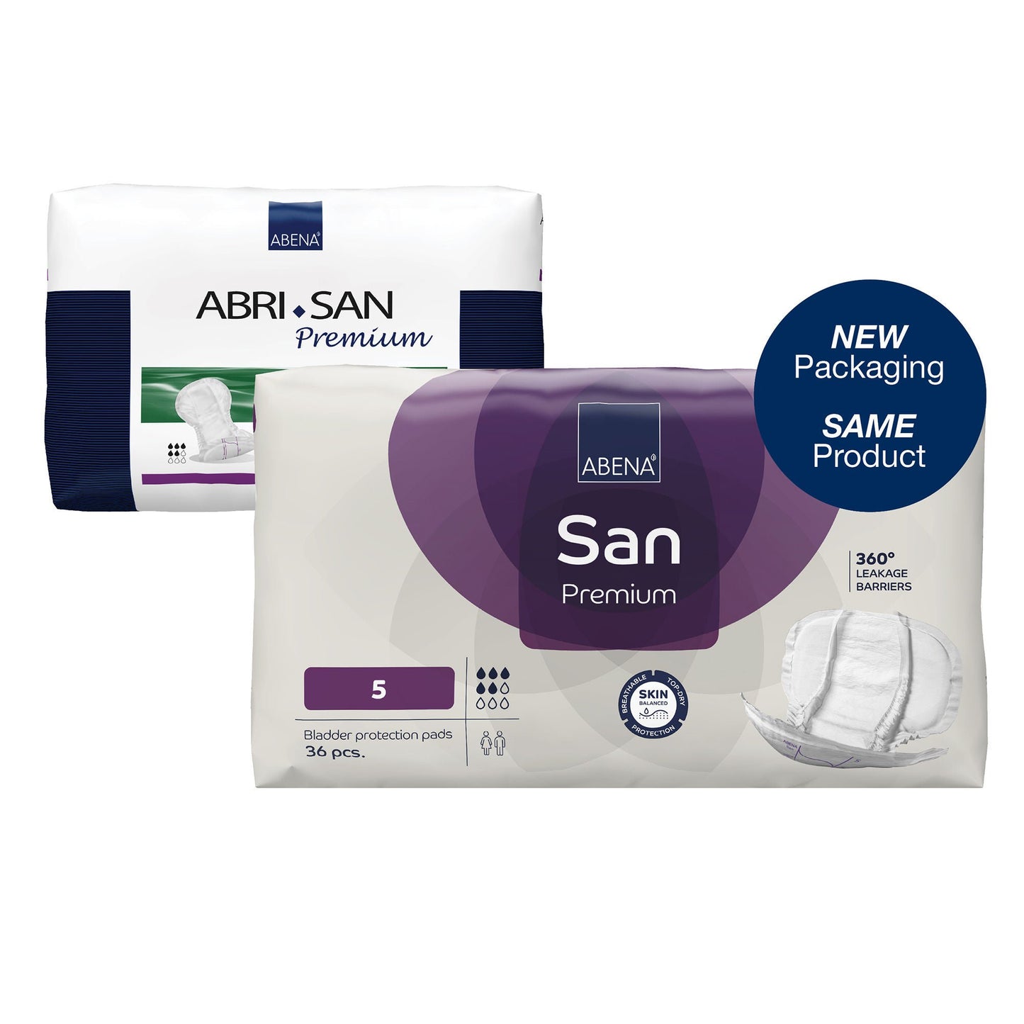 PAD, INCONT ABRI-SAN PREM #5 1200ML 11X21 (36/BG 4BG/CS)