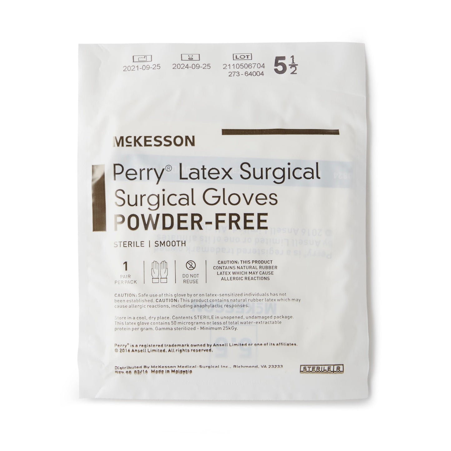 GLOVE, SURG LTX 5.5 STR2 SMTH (50PR/BX 4BX/CS)