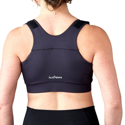 BRA, PST-OP SHIRL W/DBL ZIP FRNT CLSR STRAP BLK XLG (36/CS)