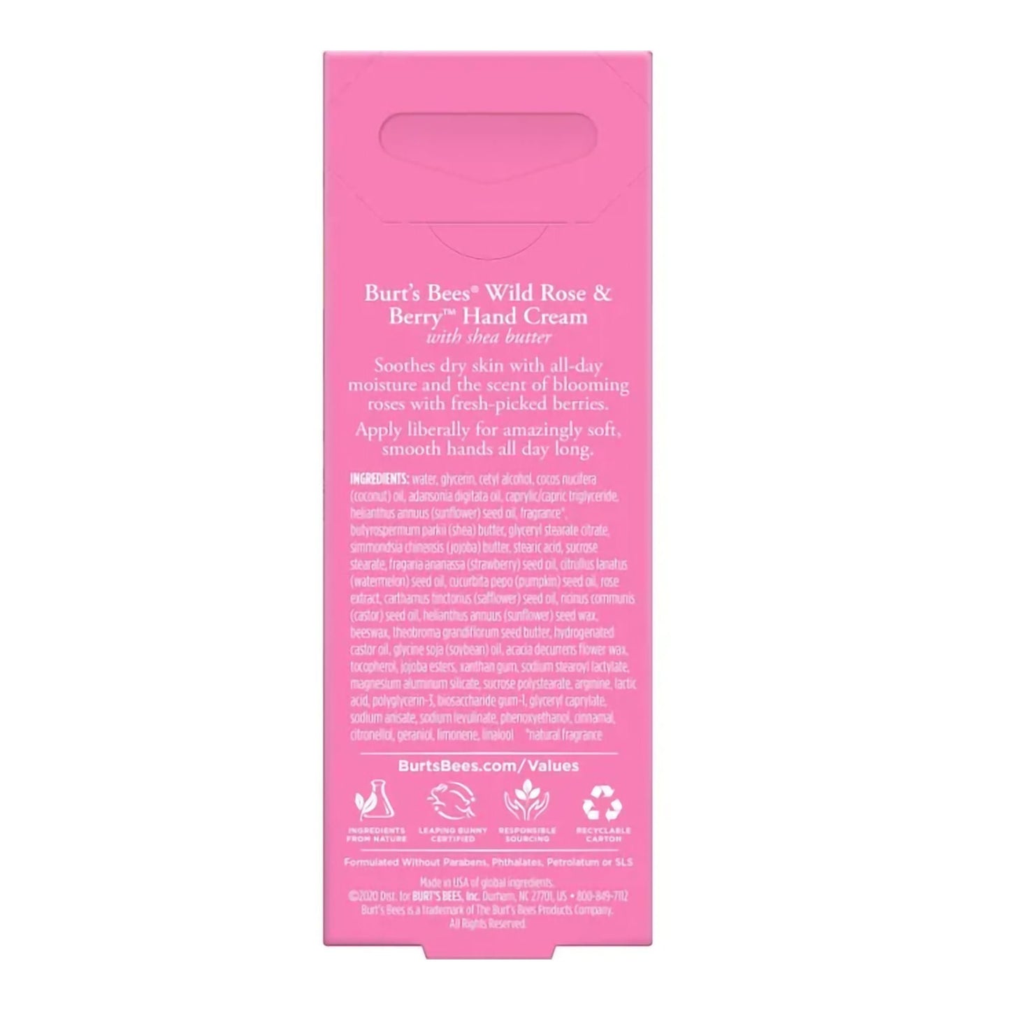 BURT BEES, CRM HAND WILD ROSE & BERRY 1OZ (4/CT)