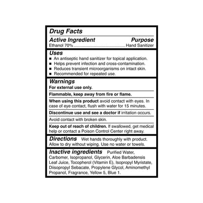 SANITIZER, HAND ALOE 4OZ (24/CS)