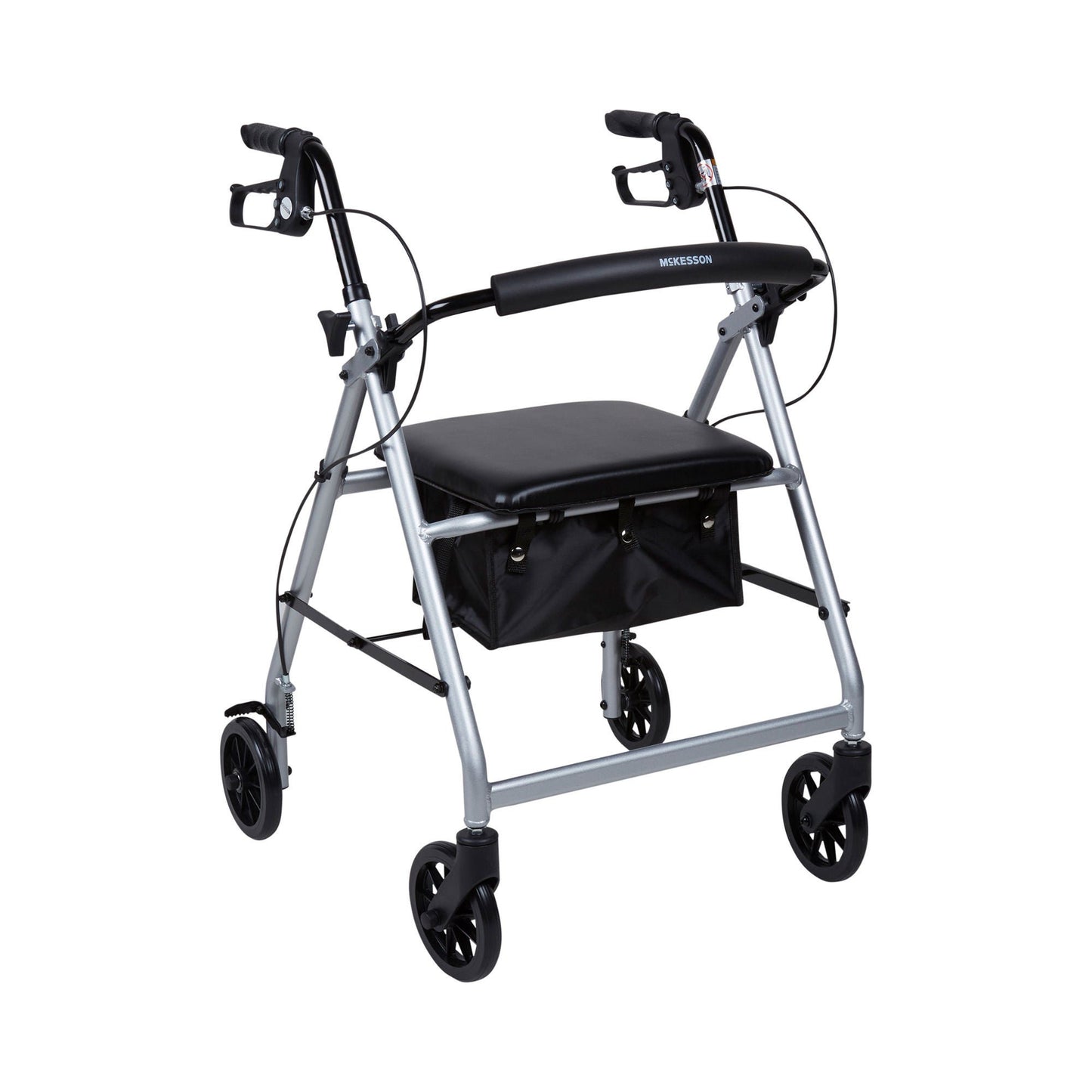 WALKER, ROLLATOR LTWT FOLDING ALUM W/6" WHLS SLVR 300LB