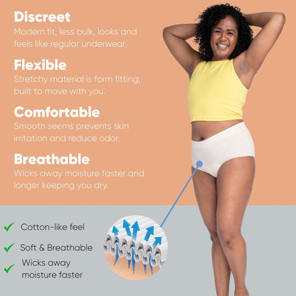 UNDERWEAR, NEXWEAR WMN DISP W/PAD XLG 40-56" (15/PK 4PK/CS)