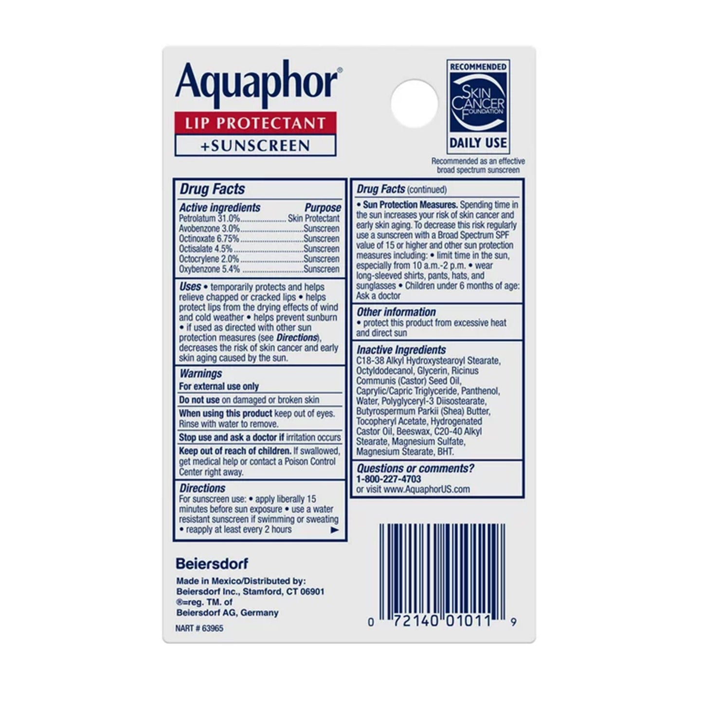 AQUAPHOR LIP, OINT SPF30 .35OZ(6/CT)