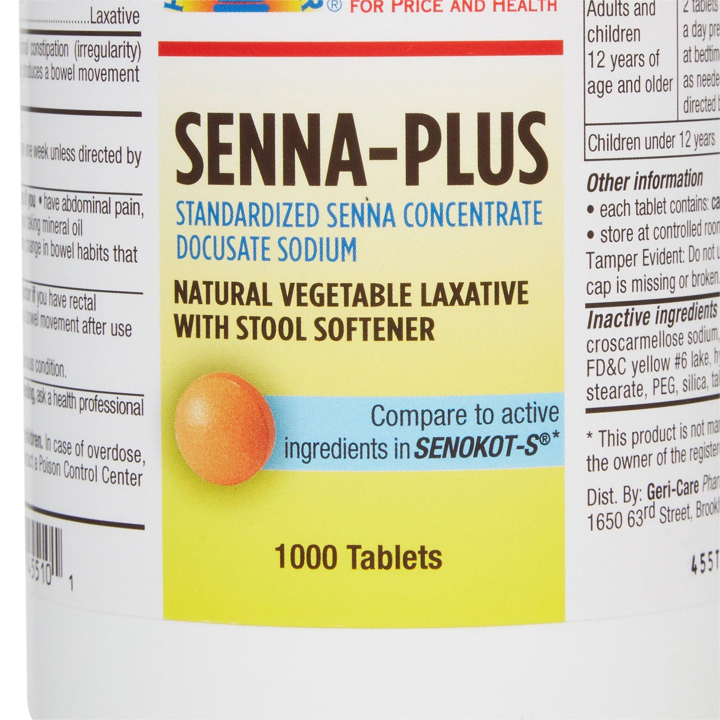 SENNA, TAB 8.6MG PLUS 50MG DSS(1000/BT 12BT/CS)