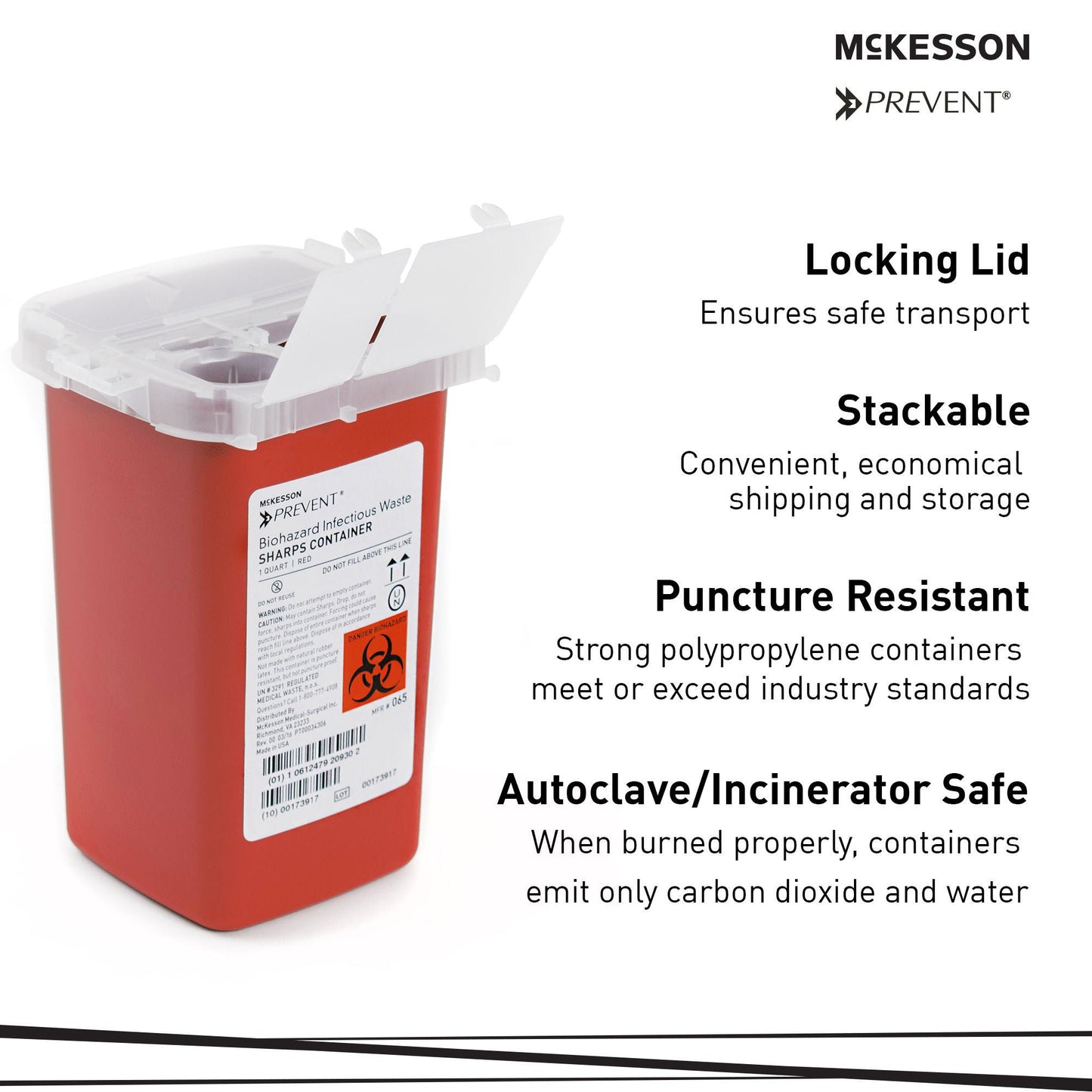 CONTAINER, SHARPS RED 1QT (80/CS)