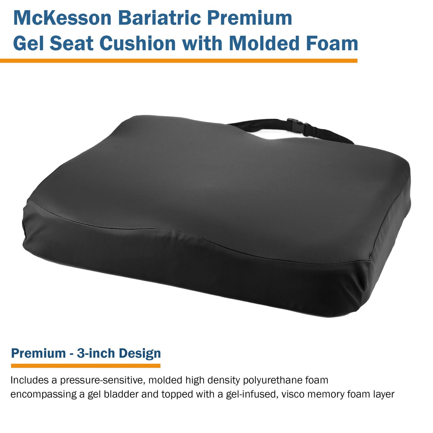 CUSHION, PREM W/C MOLDED GEL 22X18X3 (4/CS)