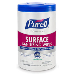 WIPES, SANITIZING SURFACE PURELL 7'X10" 110 COUNT (6/CS)