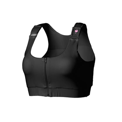 BRA, PST-OP SHIRL W/DBL ZIP FRNT CLSR STRAP BLK XLG (36/CS)