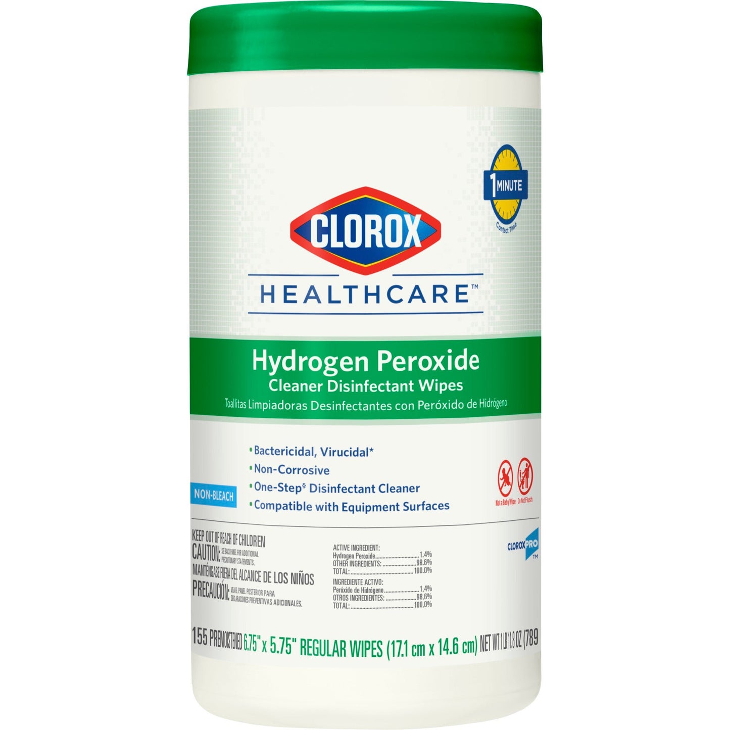 WIPE, WET HYDROGEN PEROXIDE (WALMART) (155/CT 6CT/CS)