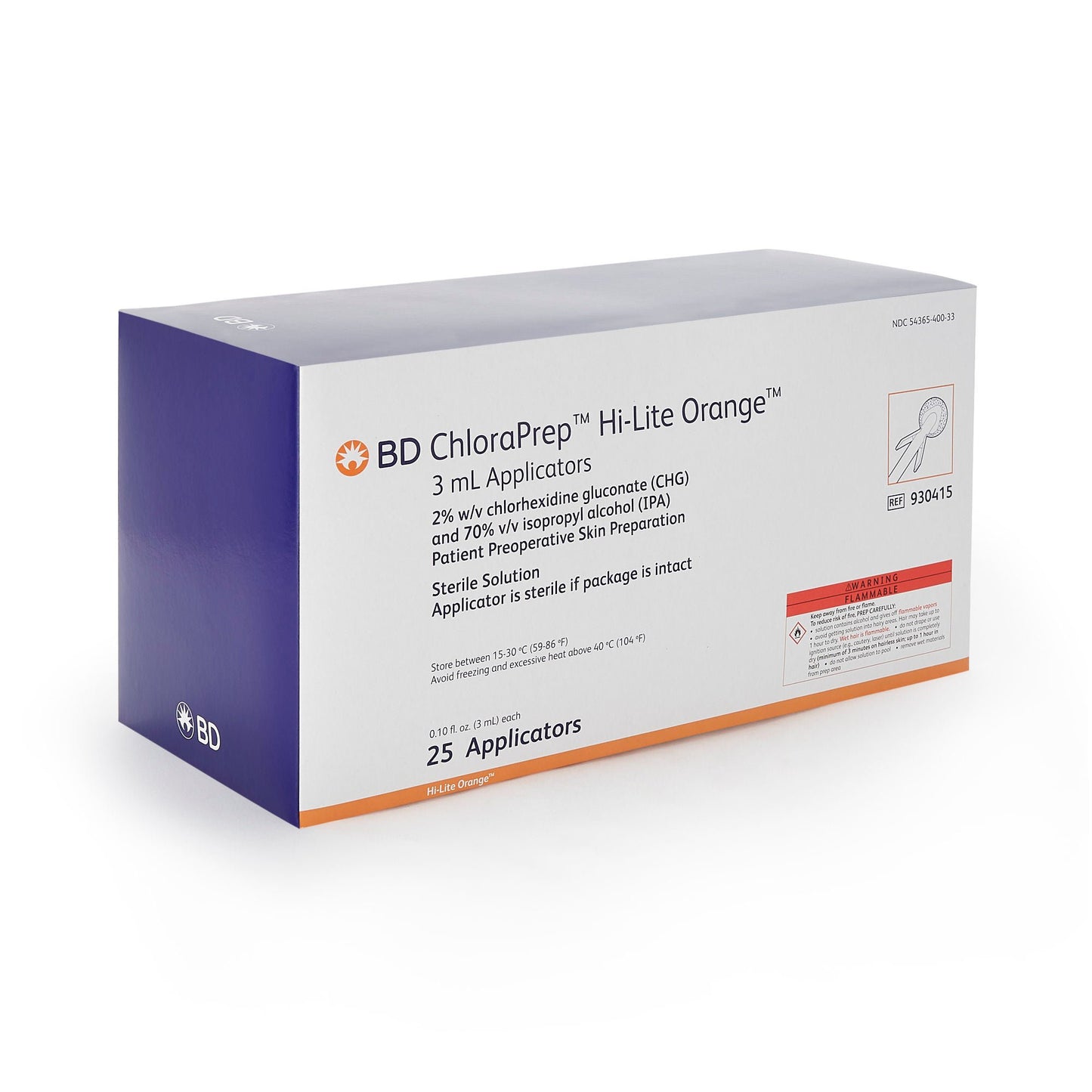 APPLICATOR, CHLORAPREP HI-LITENEW LABEL ORG 3ML (25/CT)
