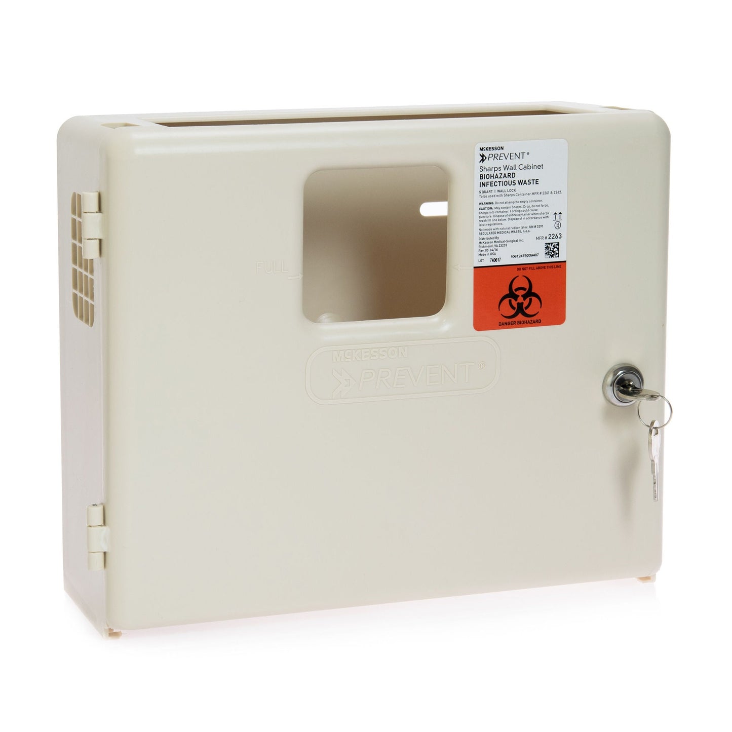 CABINET, SHARPS LOCK WALL 5QT W/2KEYS (2/CS)