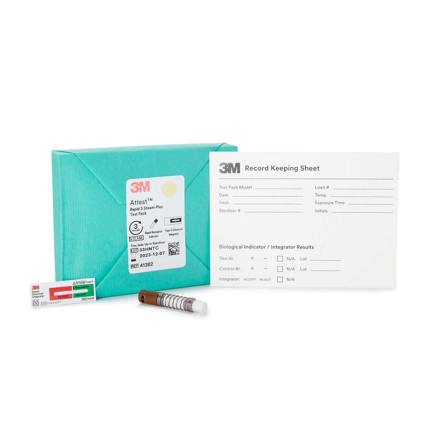 PACK, RAPID ATTEST 5 STEAM PLUS TEST (16/BX 4BX/CS 3M