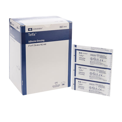 DRESSING, TELFA ADHSV STR 3"X 4" (100/CT) KENDAL