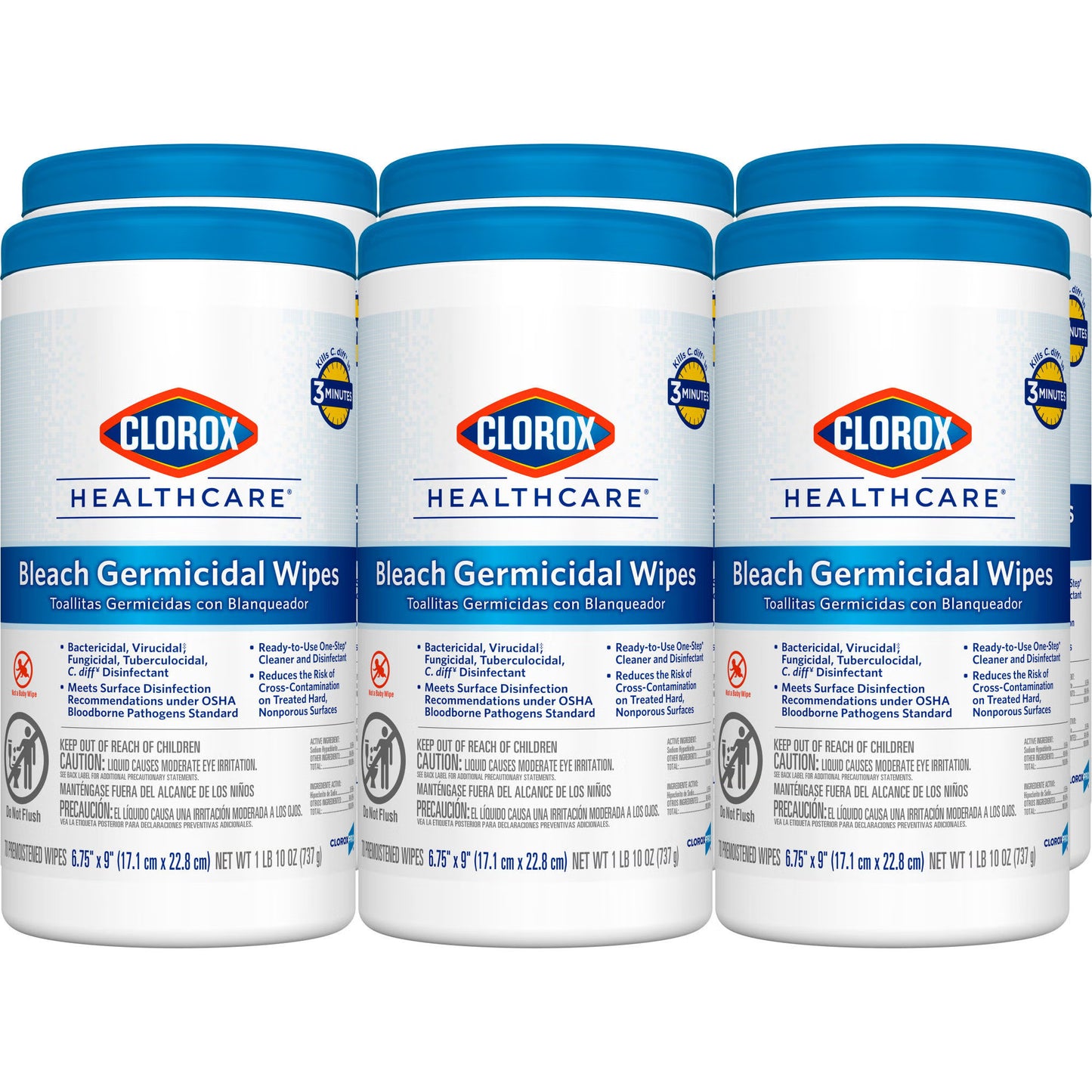 WIPE, GERMICIDAL CLOROX 6.75"XX9" 70/CT (6CT/CS) SALFLD