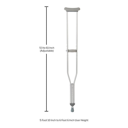 CRUTCH, ALUM PSH-BTN ADJ TALL ADLT 350LB (8PR/CS)