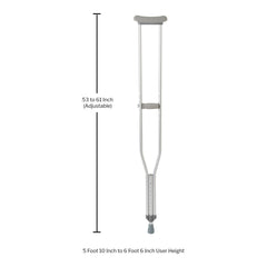 CRUTCH, ALUM PSH-BTN ADJ TALL ADLT 350LB (8PR/CS)