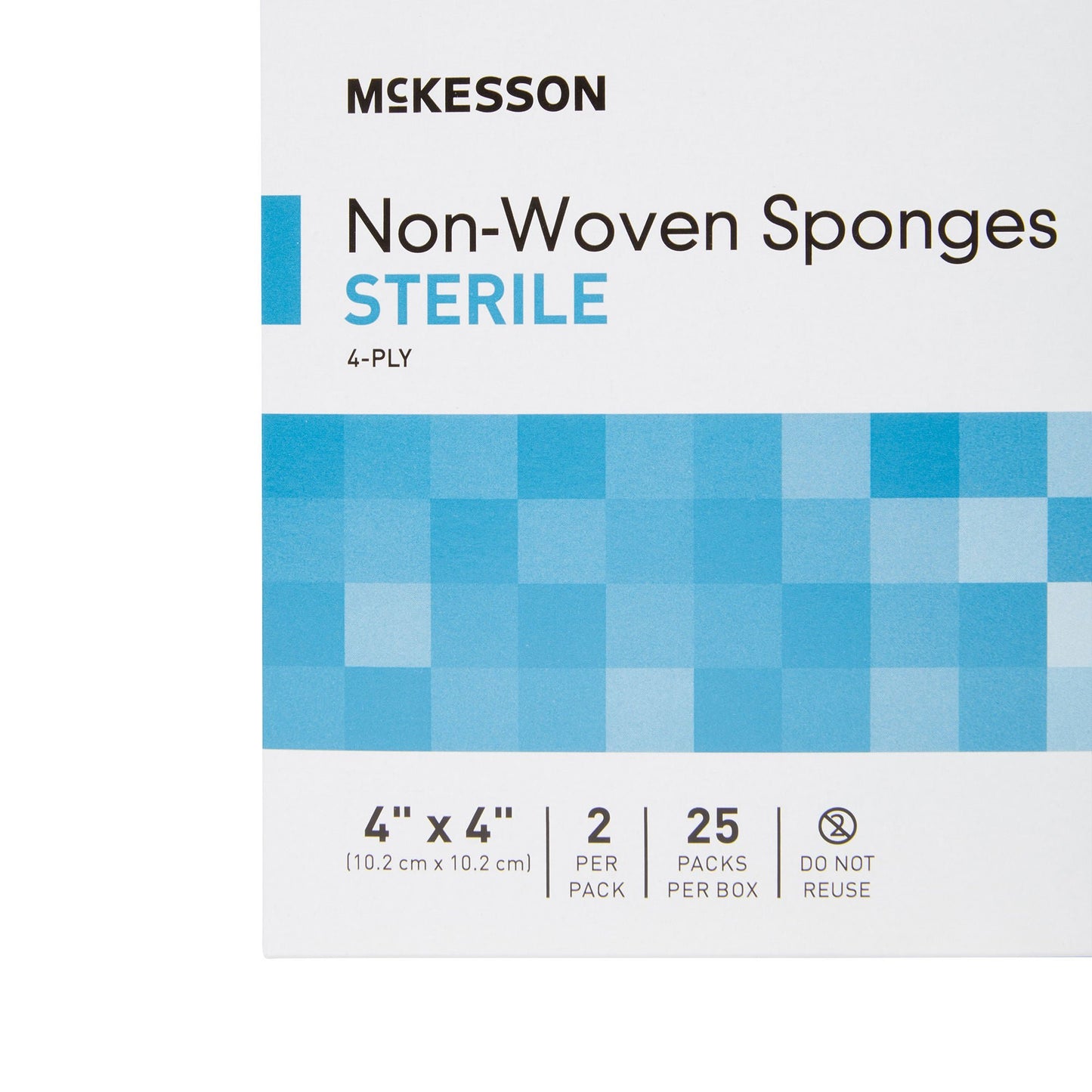 SPONGE, N/WOVN 4PLY 4"X4" STR 2'S (25PK/BX)
